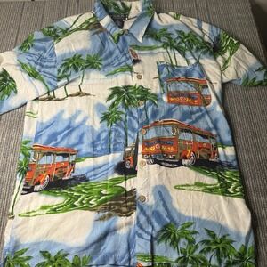 Vintage K.A.D. Hawaiian Shirt Men's X-Large Rayon Button Up Short Sleeve Y2K